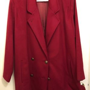 Red pea coat size 16